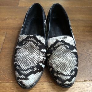 The Kooples; Snake print pony hair loafer